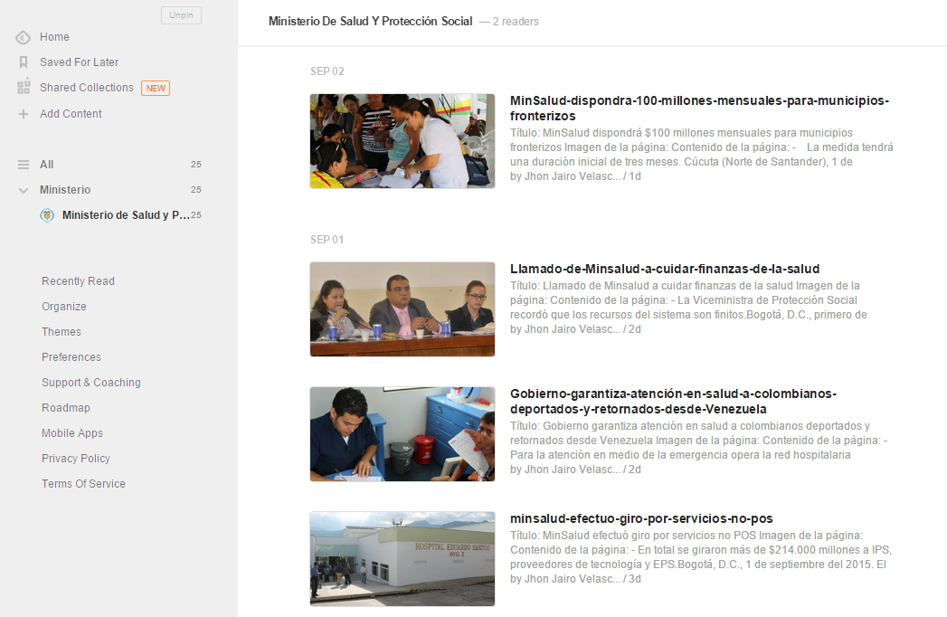 Lector RSS - feedly