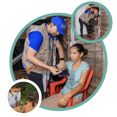 Equipos Basicos vacunando comunidad